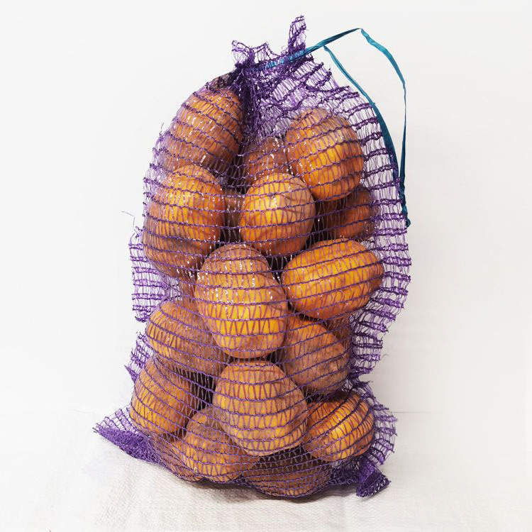 Custom PE Vegetable Packing Lemon Onion Mesh Bag With Drawstring