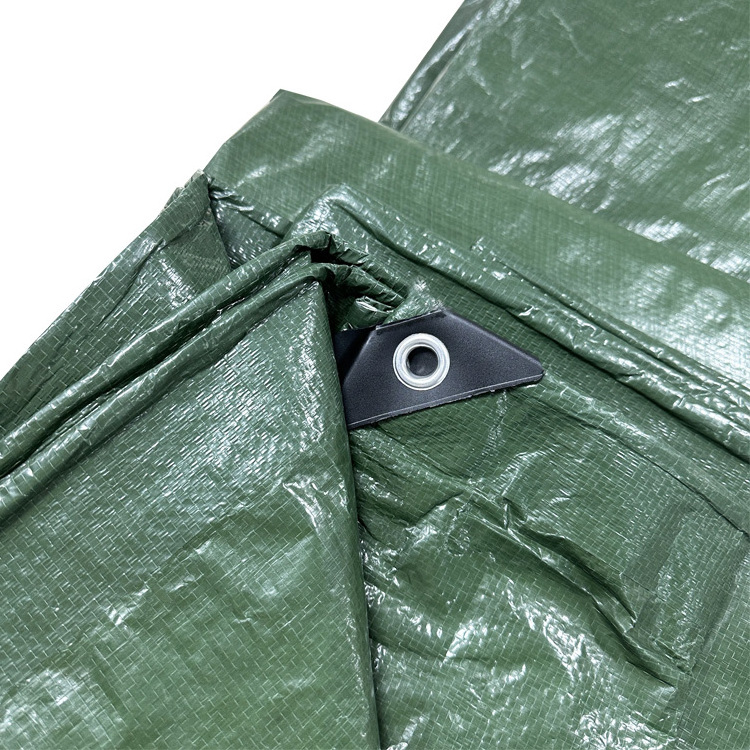 Waterproof Poly Tarp TERPAULIN Dark Green with EYES Holes 10 x 16 meters Tarpaulin