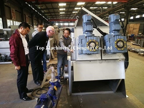 Volute type dewatering screw press for sewage sludge treatment