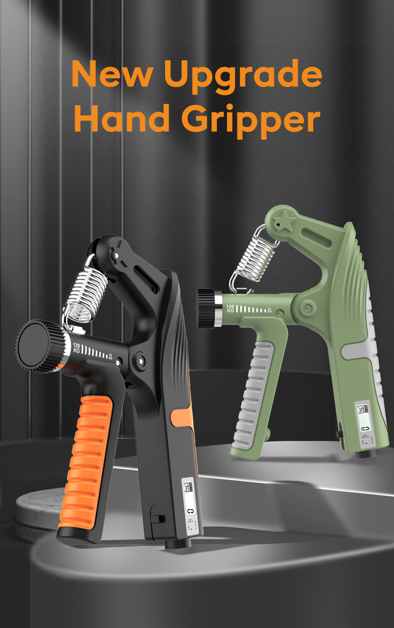 New Design 10-120kg Adjustable Heavy Gripper Fitness Hand Exerciser Grip Wrist Training Hand Grip Strengthener with Counter