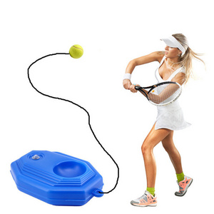 DECELEVEN Tennis Training Aids Base With Elastic Rope Ball Practice Self-Duty Rebound Tennis Trainer