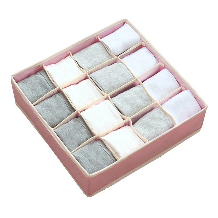 16 Cell Foldable Closet Drawer Organizer Storage Box Bin for Socks Bras Underwear Ties