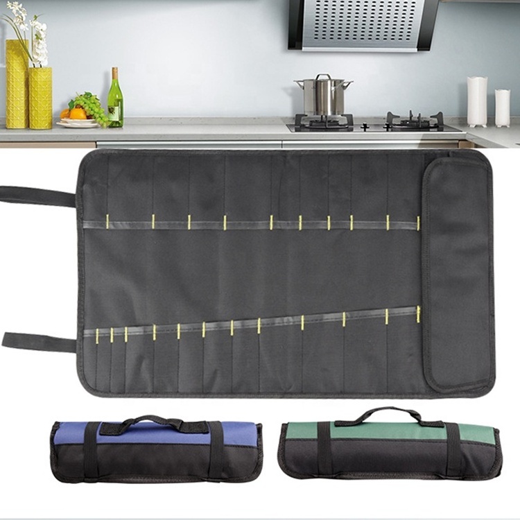 Promotional alibab trade assurance chef knife travel kitchen knife set bag for outside