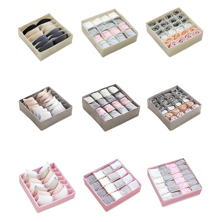 16 Cell Foldable Closet Drawer Organizer Storage Box Bin for Socks Bras Underwear Ties