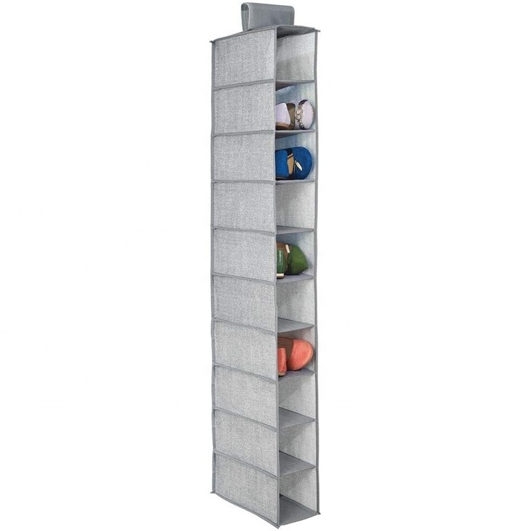 10 Cubby Diy Space-saving Fabric Storage Box Closet Hanging Organizer Bag Holder Closet Organizer