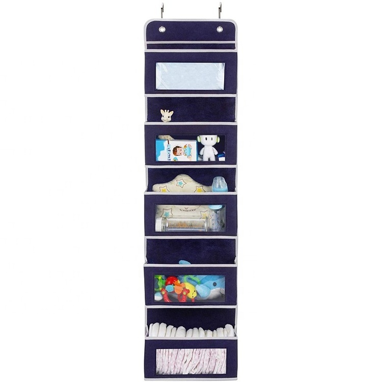 Navy Blue Over The Door Organizer Closet Bathroom Baby Nursery Hanging Organizer