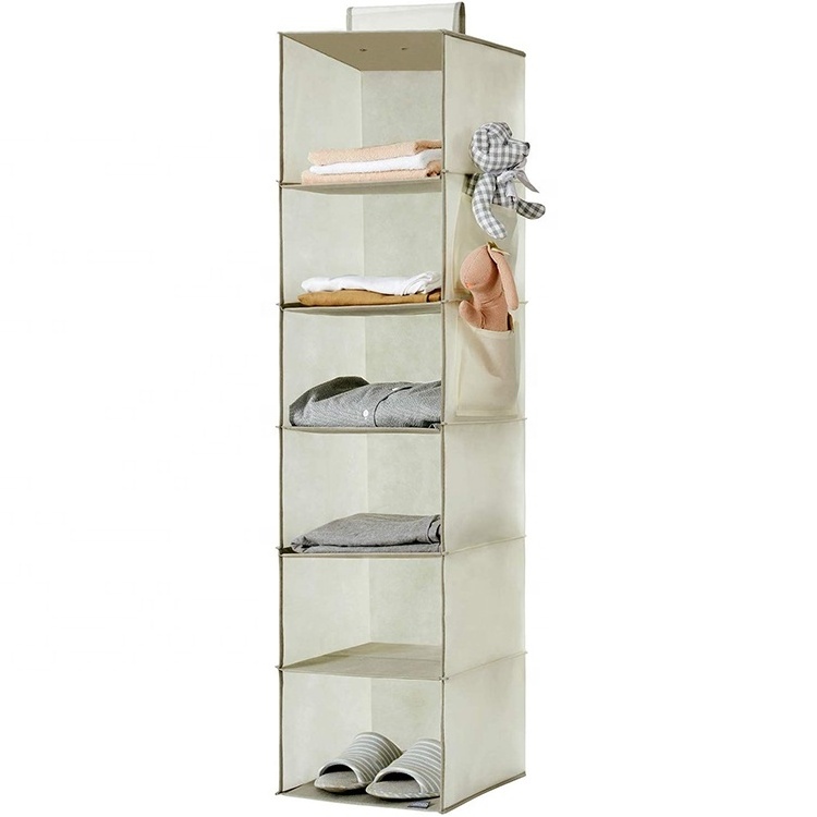 Logo Customized 6 Tier Shelf Hanging Closet Organizer with Drawers