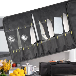 Promotional alibab trade assurance chef knife travel kitchen knife set bag for outside