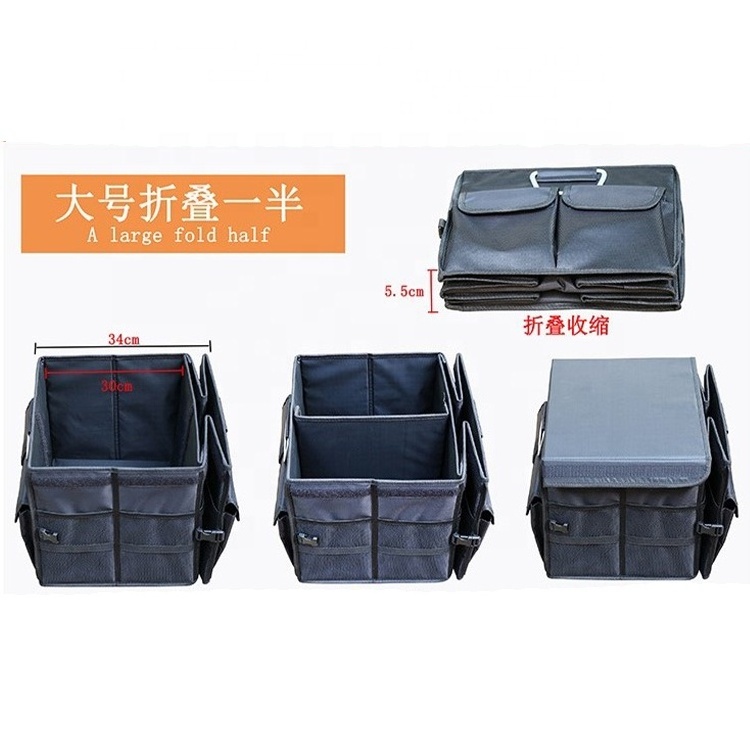 Collapsible Portable Multi Compartments Car Trunk Organizer With Lid