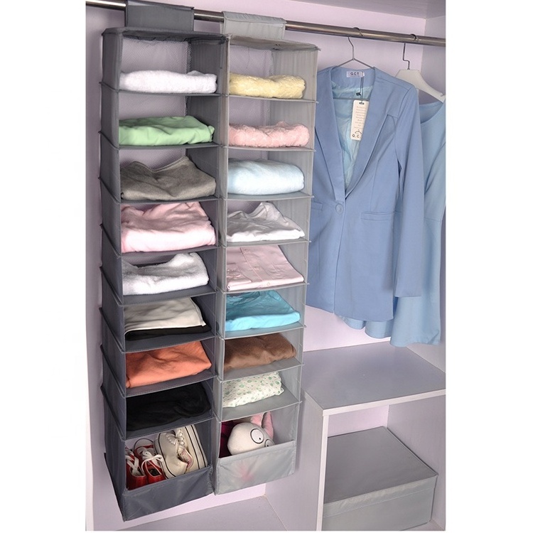 Wholesale Ready To Ship Customized Living Room Foldable Clothes Storage Cubby Hanging Shelves Closet Organizer