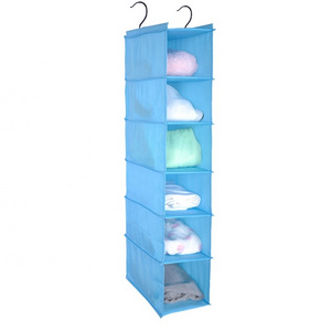 6-Shelf Hanging Clothe Storage Box Collapsible Accessory Shelves Hanging Closet Organizer