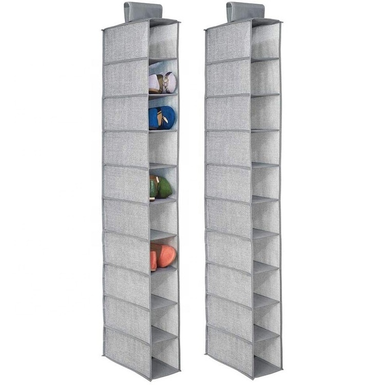 10 Cubby Diy Space-saving Fabric Storage Box Closet Hanging Organizer Bag Holder Closet Organizer