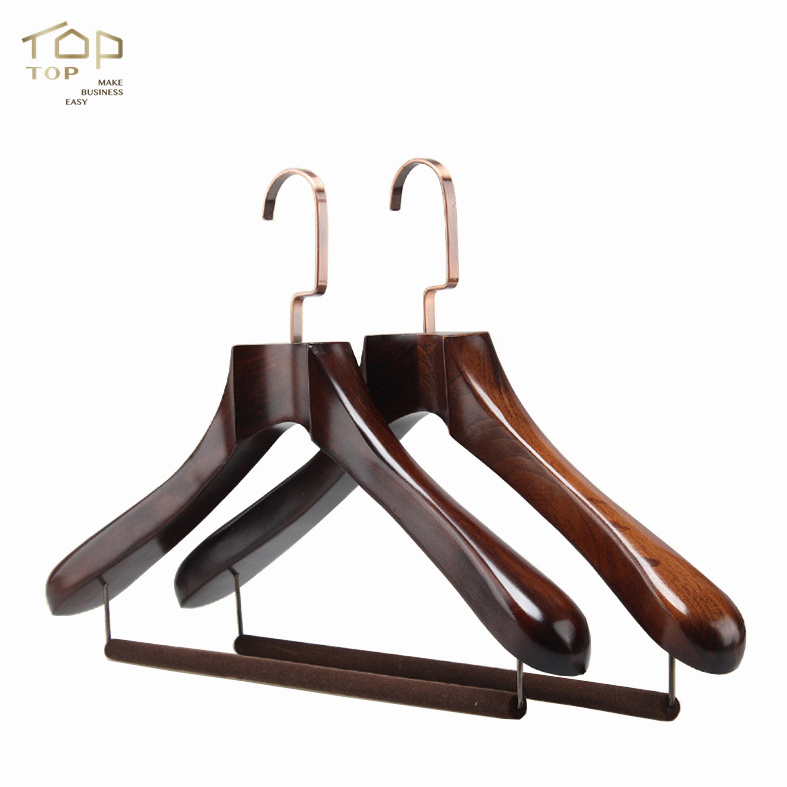 custom valnut wooden coat hanger hanger brand garment cheap cloth hanger for cloths