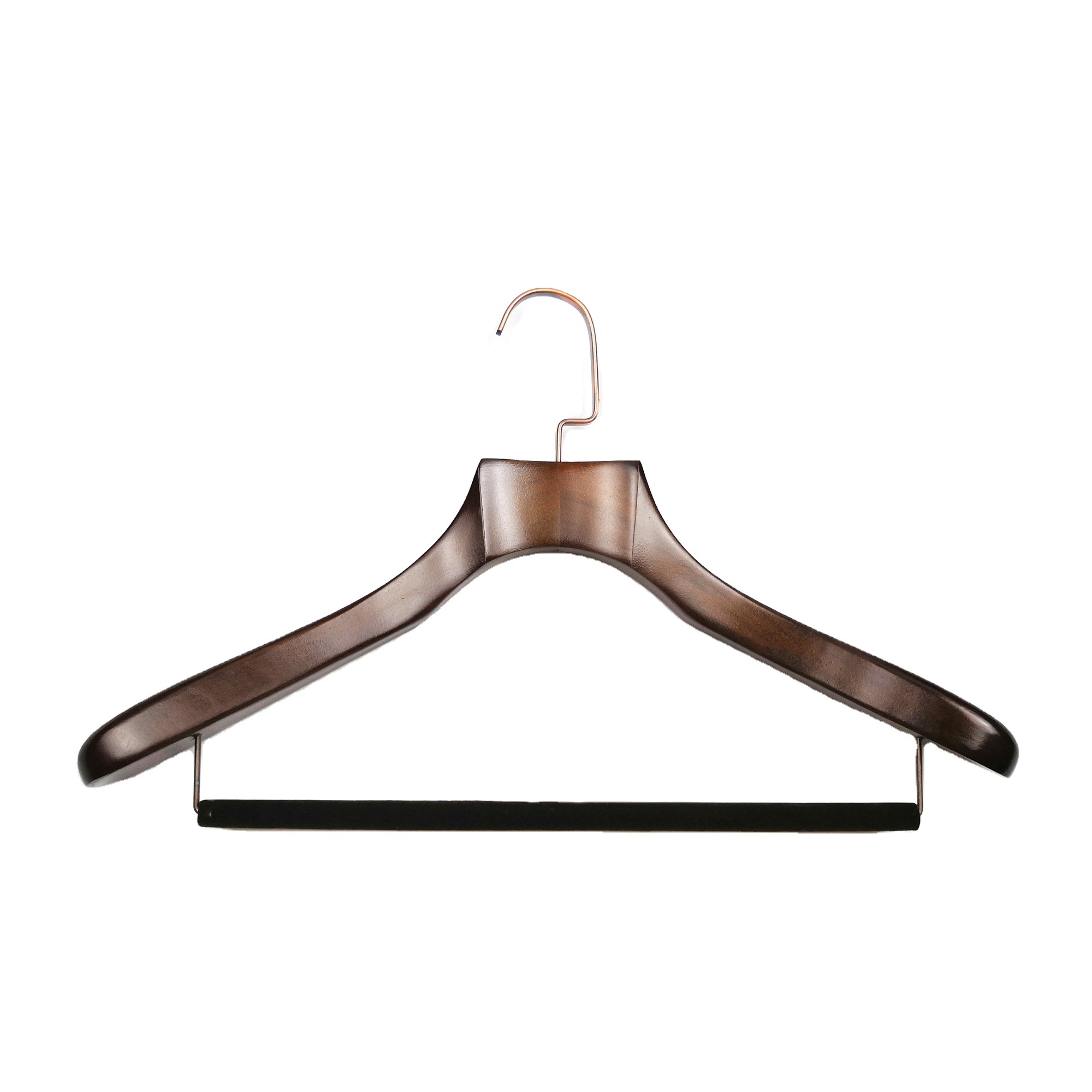 High-grade wooden coat rack clothing brand wide shoulder non-slip coat rack custom logo