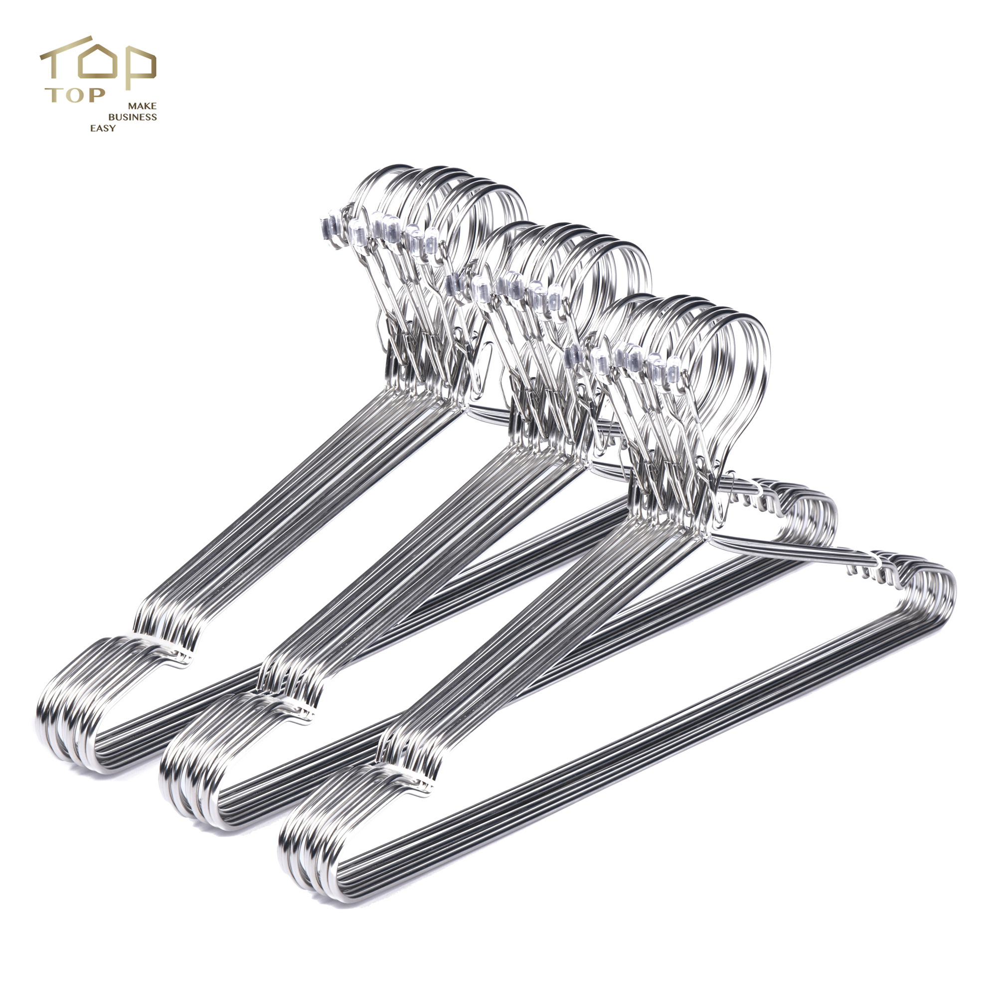 Factory direct sales metal line hangers low-cost wholesale simple stainless steel hangers