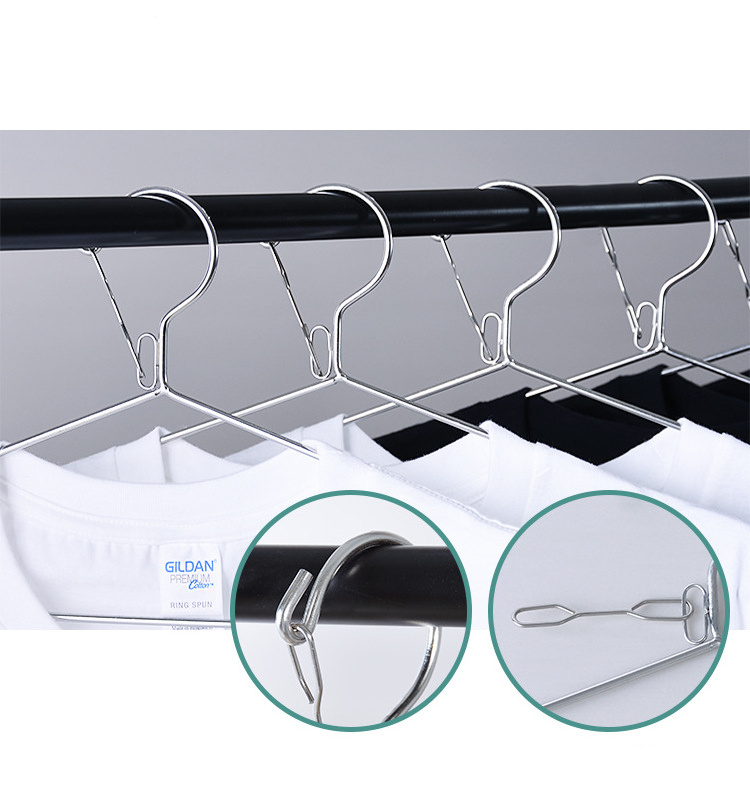 Factory direct sales metal line hangers low-cost wholesale simple stainless steel hangers