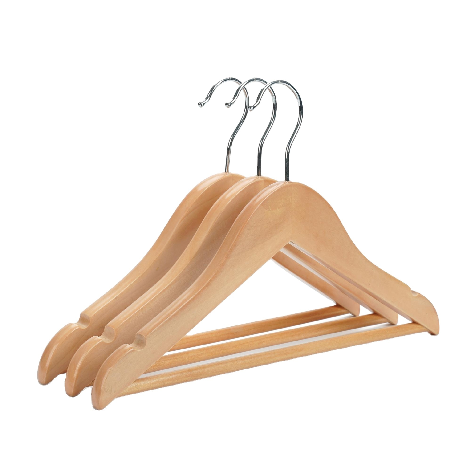 Small wooden coat hanger custom coat hanger children's clothes non-slip coat hanger with cross bar