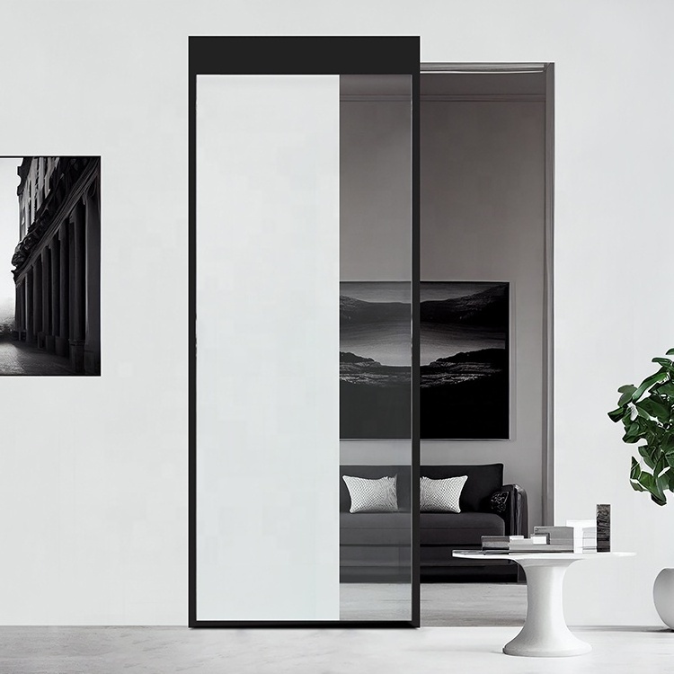 Frosted Glass Interior Pocket Door Sliding Invisible Ghost Pocket Doors with Hidden Door System