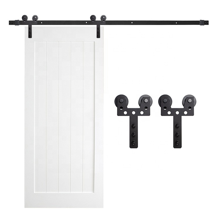 American Popular Modern Quiet Bypass Iron Double Kit Sliding Barn Door Hardware