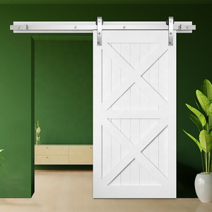 Knocked Down Version H Style White Wooden Barn Door Diy Assembly 26in X 84in