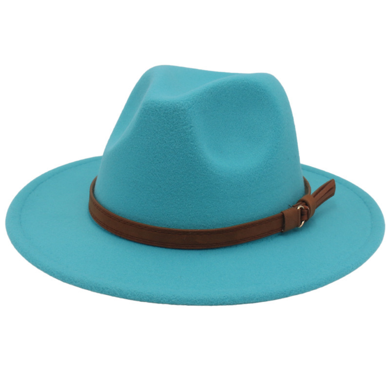 High quality sombrero de ala plana flex fit casual multicolor pure solid color matel rope felt suede straw western cowboy hat