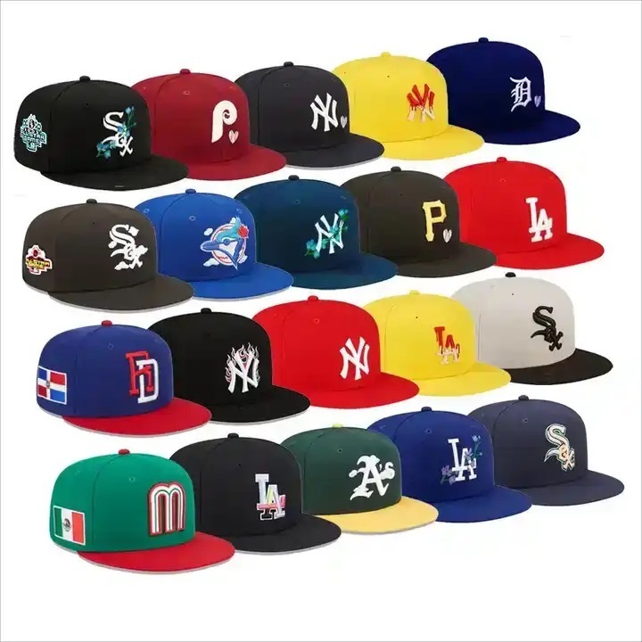 Custom High Quality 6 panel Football Teams embroidery Flat-brim Hat Adjustable NFL Vintage Sport Breathable Snapback Cap