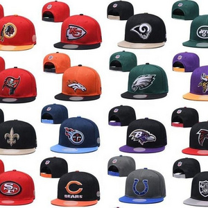 Custom High Quality 6 panel Football Teams embroidery Flat-brim Hat Adjustable NFL Vintage Sport Breathable Snapback Cap