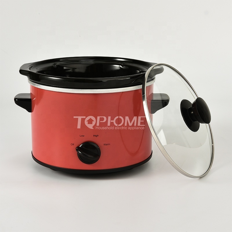 TOPHOME ETL Certificated 1.5QT Double Dual Slow Cooker Stainless Steel SS Slow Cooker