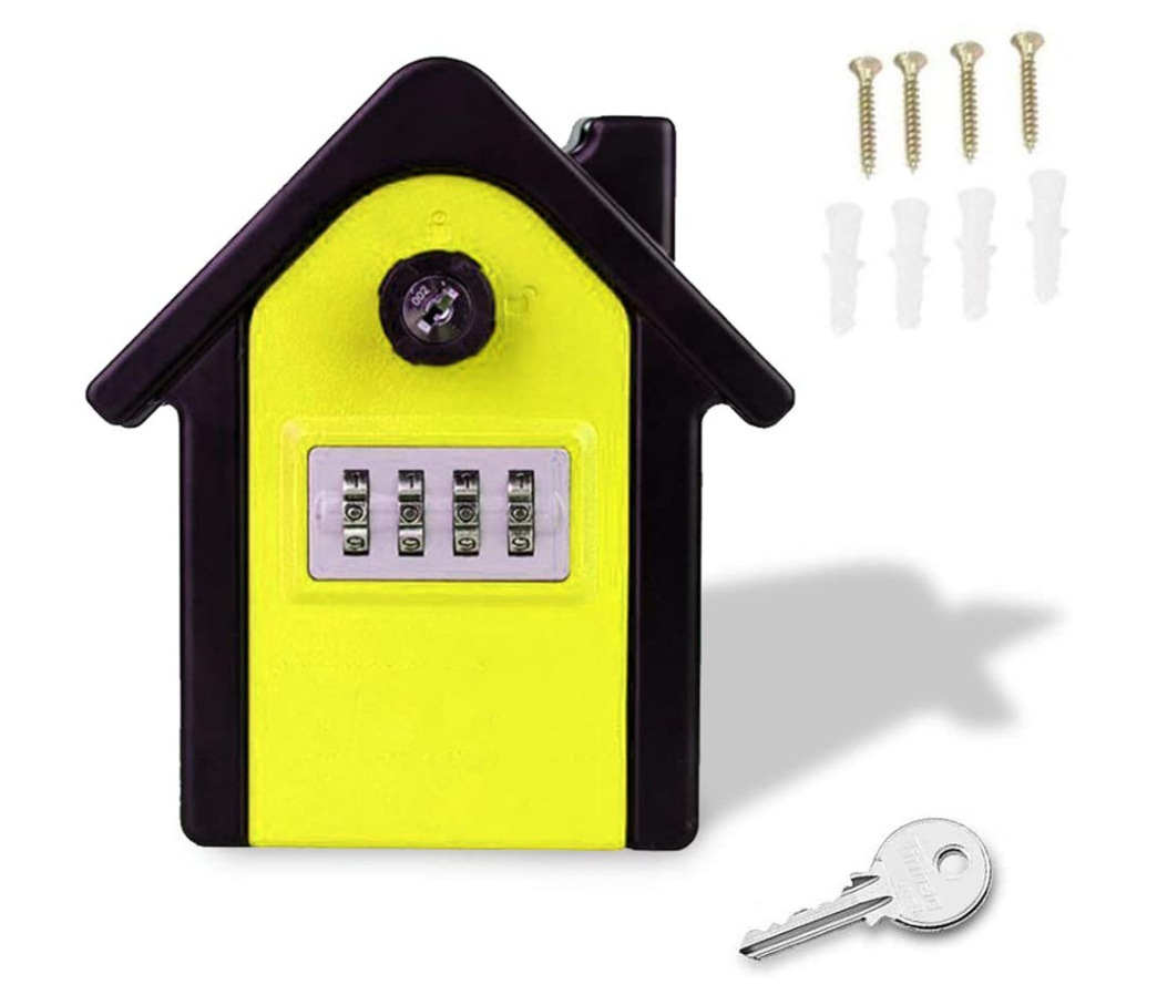 4 digit combination Password Waterproof Metal Wall Mounted Portable Storage Safe Lock Key Box