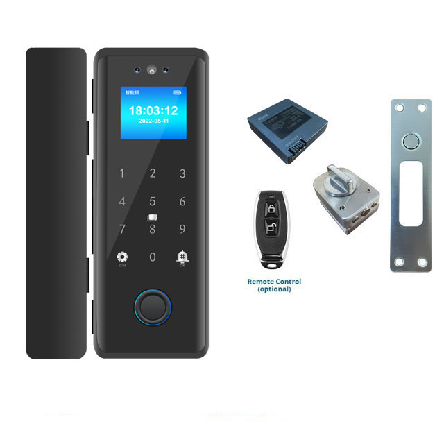 Safe Keyless Home Office Frameless Glass Door Lock Electronic Digital Fingerprint Smart Door Lock