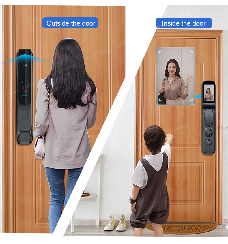 wireless keypad gate smart lock outdoor face id door recognition 3d candado con huella digital cerraduras doorlock aluminum