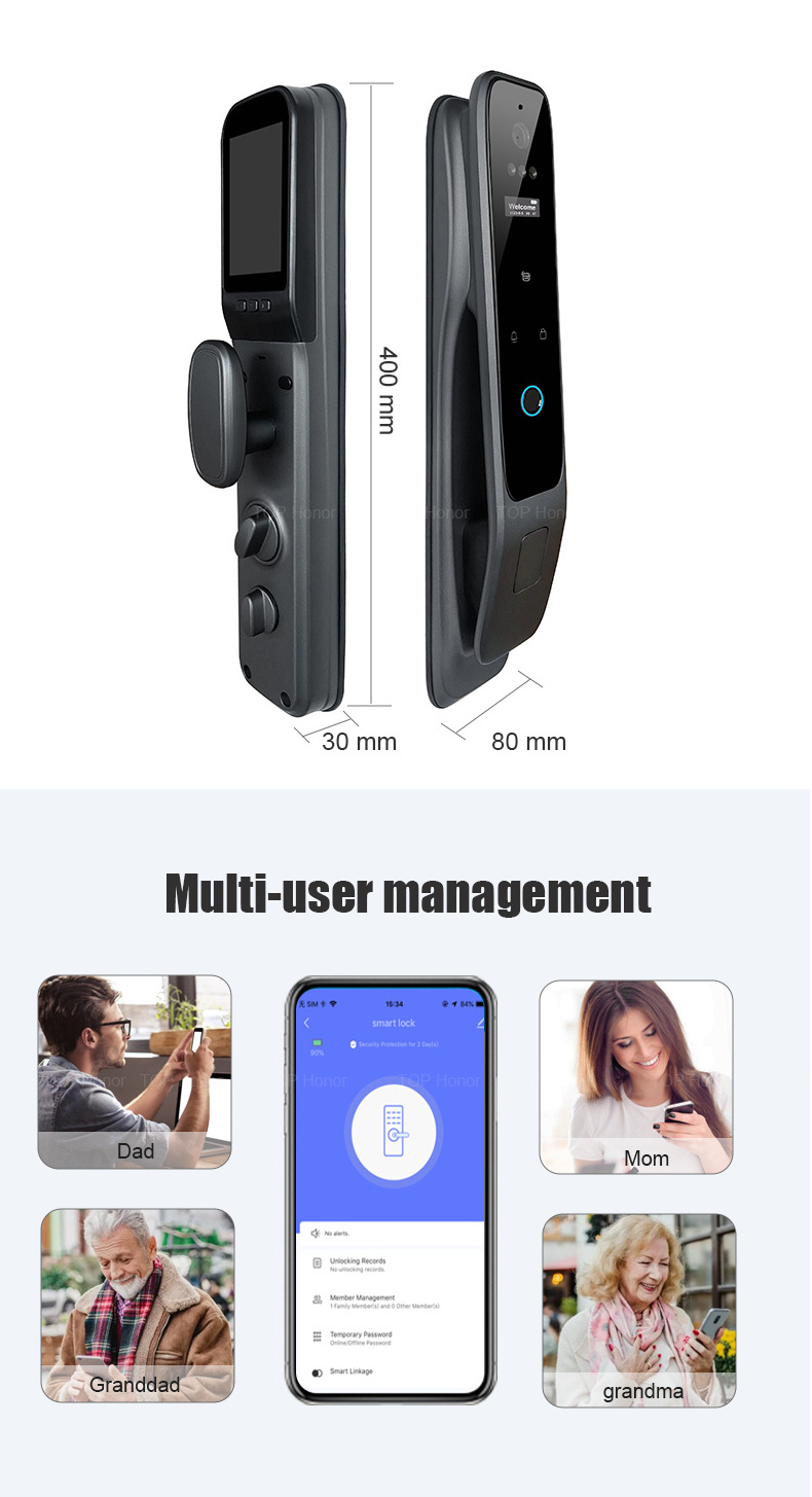 wireless keypad gate smart lock outdoor face id door recognition 3d candado con huella digital cerraduras doorlock aluminum