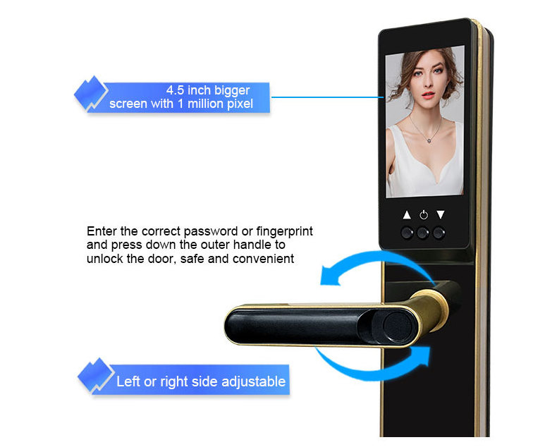 fingerprint tuya locks for wooden doors digital front electronic keyless entry wifi smart door lock with camera for front door