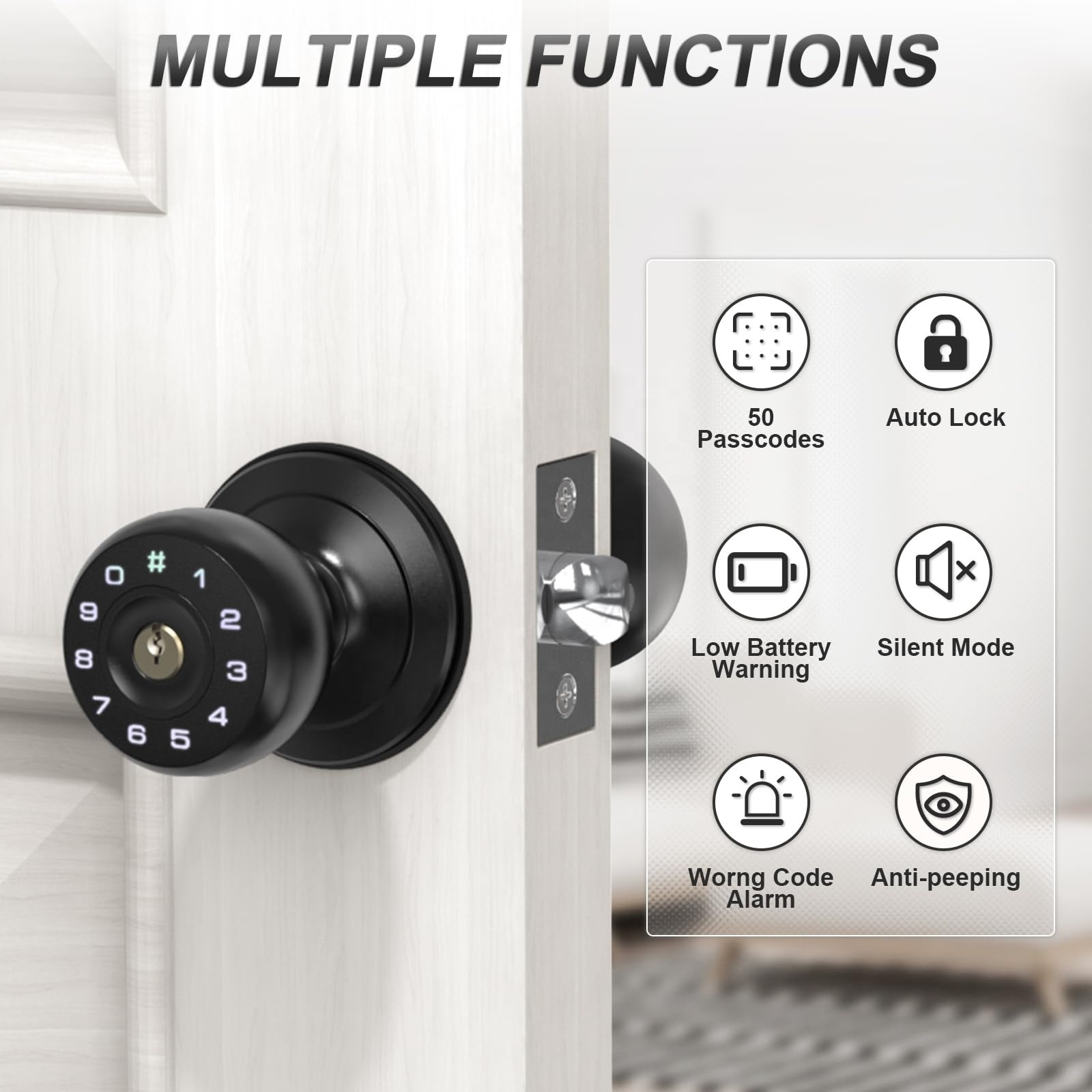 Interior Digital Smart Tuya Wifi Black Deadbolt 2023 Fingerprint Door Lock For Bedroom Keyless Entry Door lock