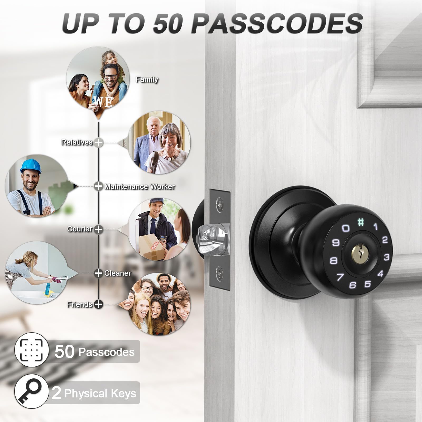 Interior Digital Smart Tuya Wifi Black Deadbolt 2023 Fingerprint Door Lock For Bedroom Keyless Entry Door lock