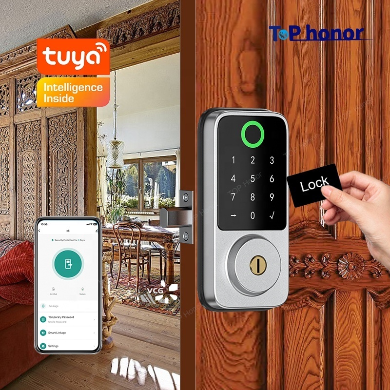 euro smart cylinder digital smartphone app control  deadbolt fingerprint keyless entry door lock knob with keypad keyless