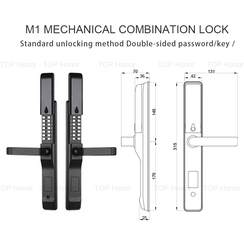 price mechanical digital code door lock locks double key pad street gate simplex aluminum sliding smart slide