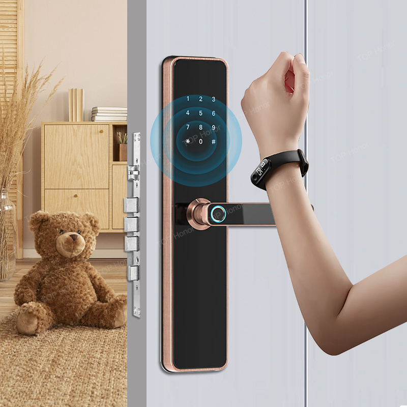 Smart Security Doorlock Cerraduras Electronic Inteligentes Digit Digital Ttlock Tuya Fingerprint Door Lock Door Knob With Keypad