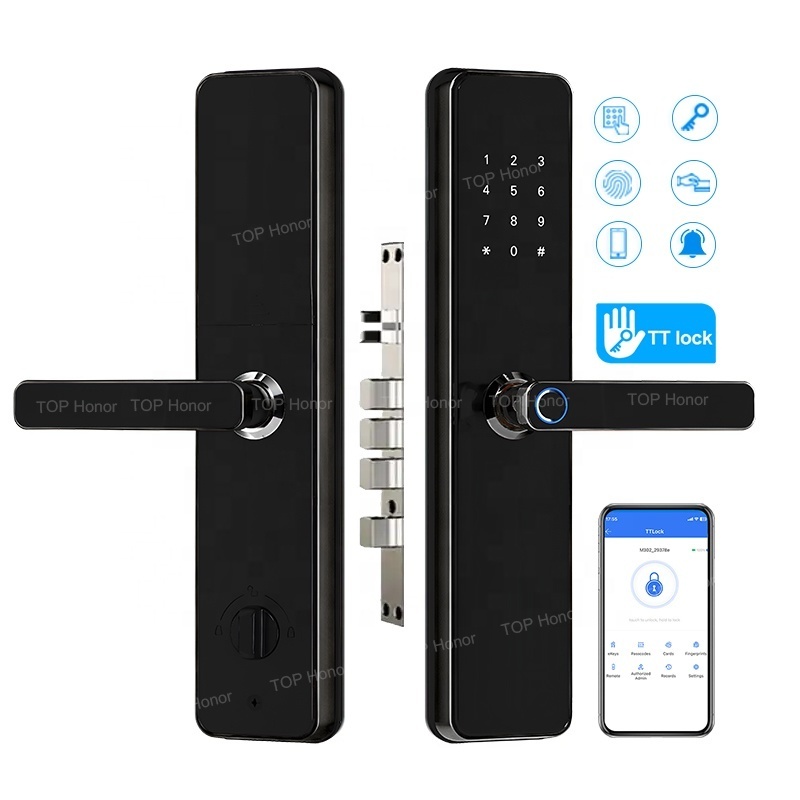 Smart Security Doorlock Cerraduras Electronic Inteligentes Digit Digital Ttlock Tuya Fingerprint Door Lock Door Knob With Keypad