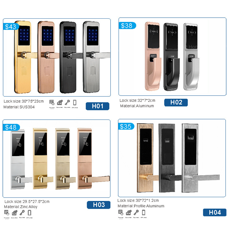 Rfid electronic keyless entry intelligent key card system Intelligent portable hotel door lock manufacturers