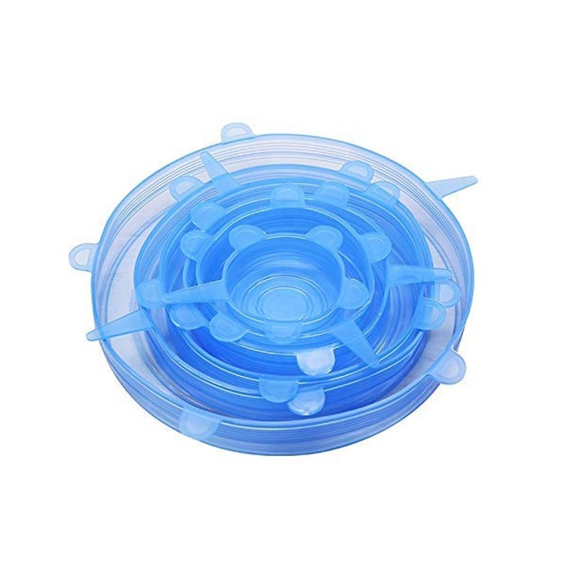 6 Pack Reusable Durable and Expandable Food Covers Silicone Stretch Lids OEM Bowls Silicone Lid Cover for Cup for Straw 10 Sets