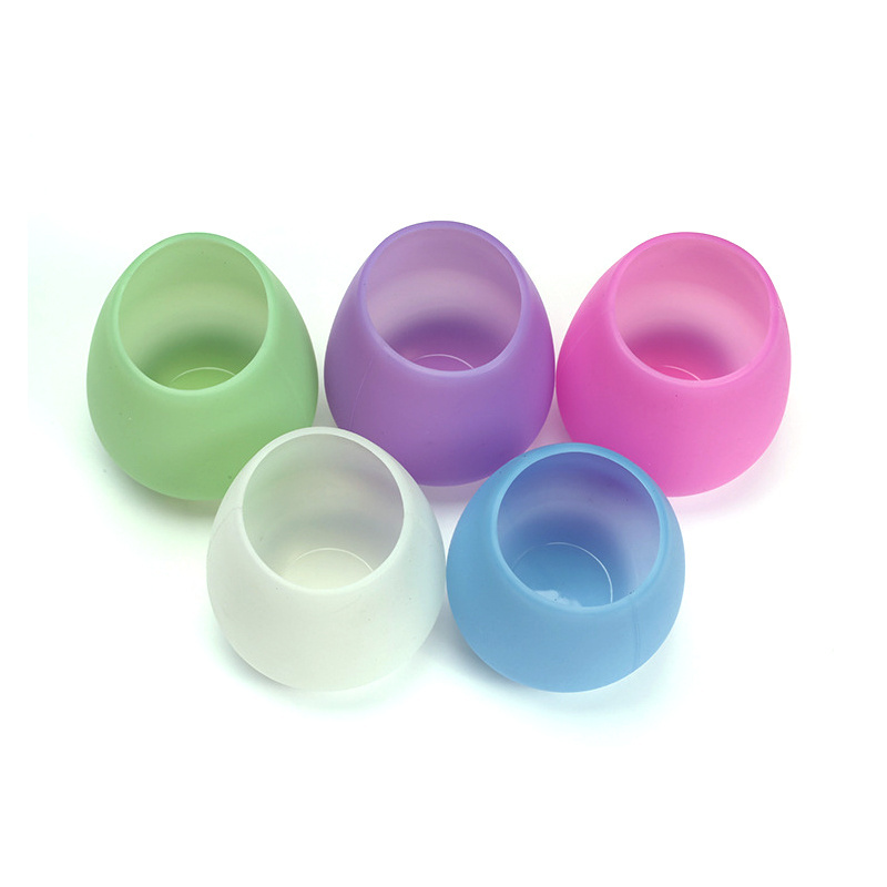 Custom Silicone Wine Glasses Unbreakable Collapsible Silicone Cups Minimalist OEM Party Cups & Saucers Silicone Cup with Lid