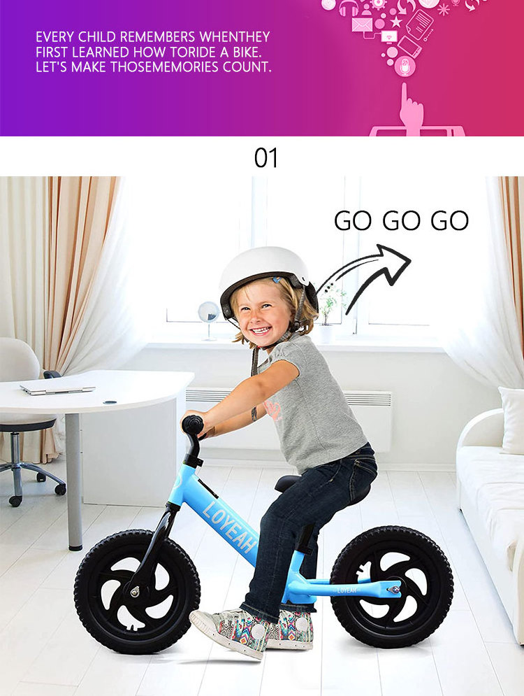 Running Bike For Balance Training Children Toys 12 Inch Wheels Balance Bike Kids Learning Walking Bike