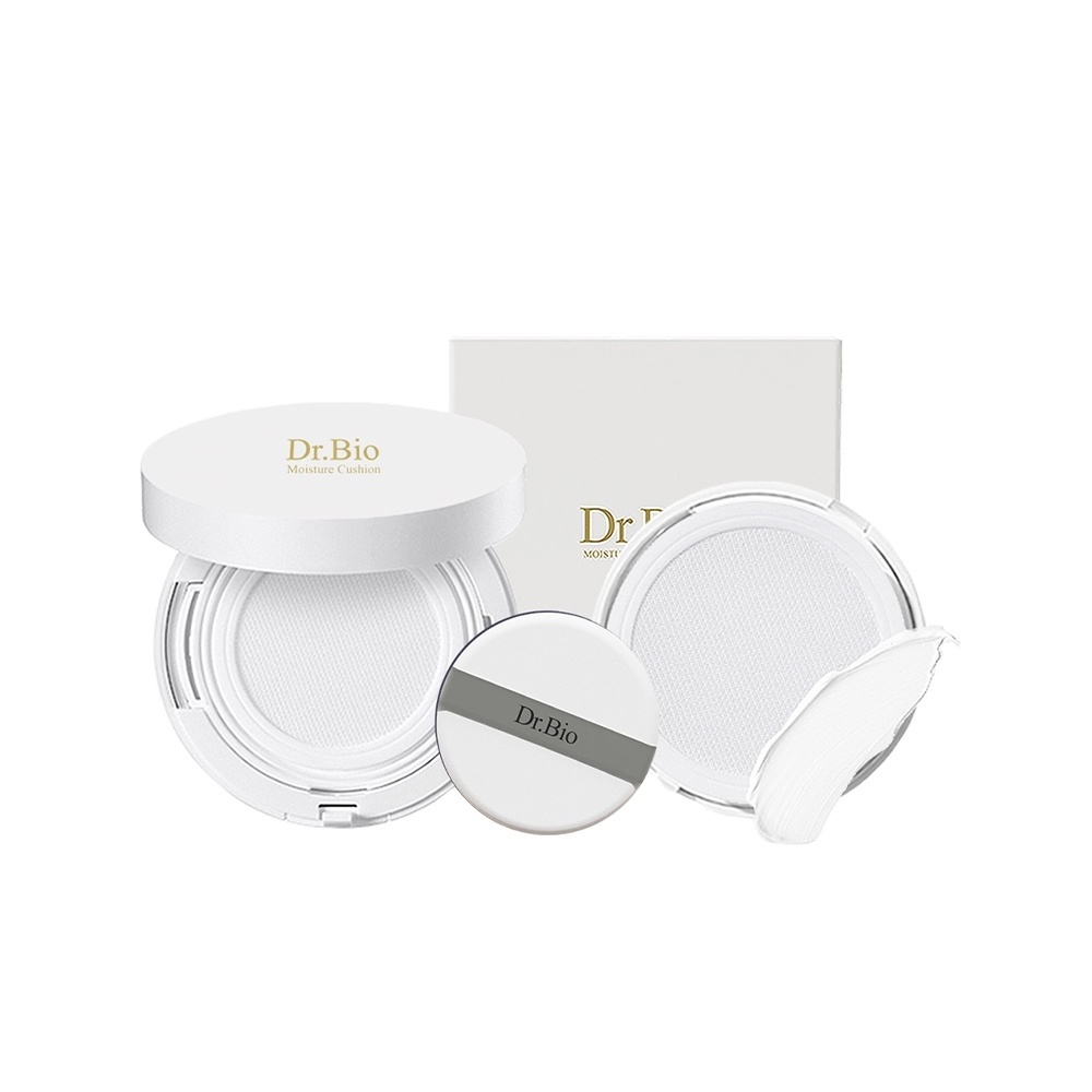 DR.BIO Moisturizing Sun Cushion Set- Made in Korea SPF 50+ PA++++ simple sun care product fresh feeling gentle inorganic care