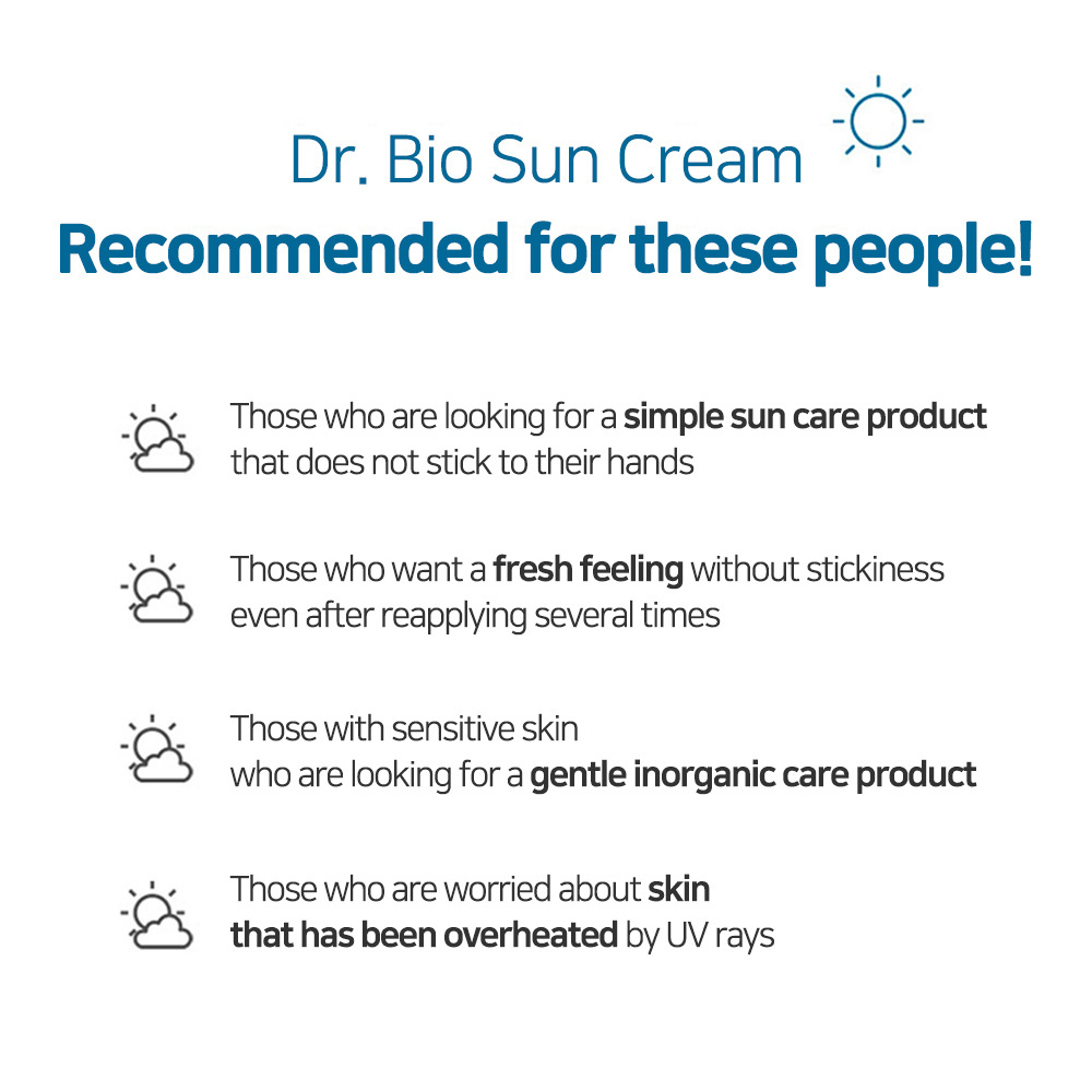 DR.BIO Moisturizing Sun Cushion Set- Made in Korea SPF 50+ PA++++ simple sun care product fresh feeling gentle inorganic care