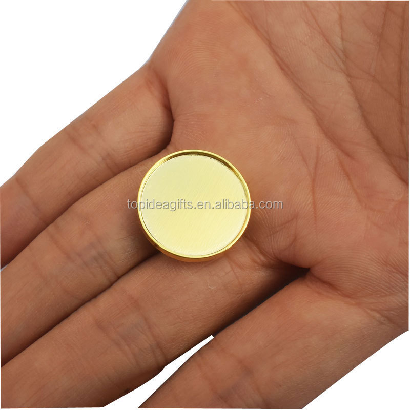 Blank Lapel Pin Factory Sublimation Blank Gold Metal Brooch Pin Round Shape Metal Badge