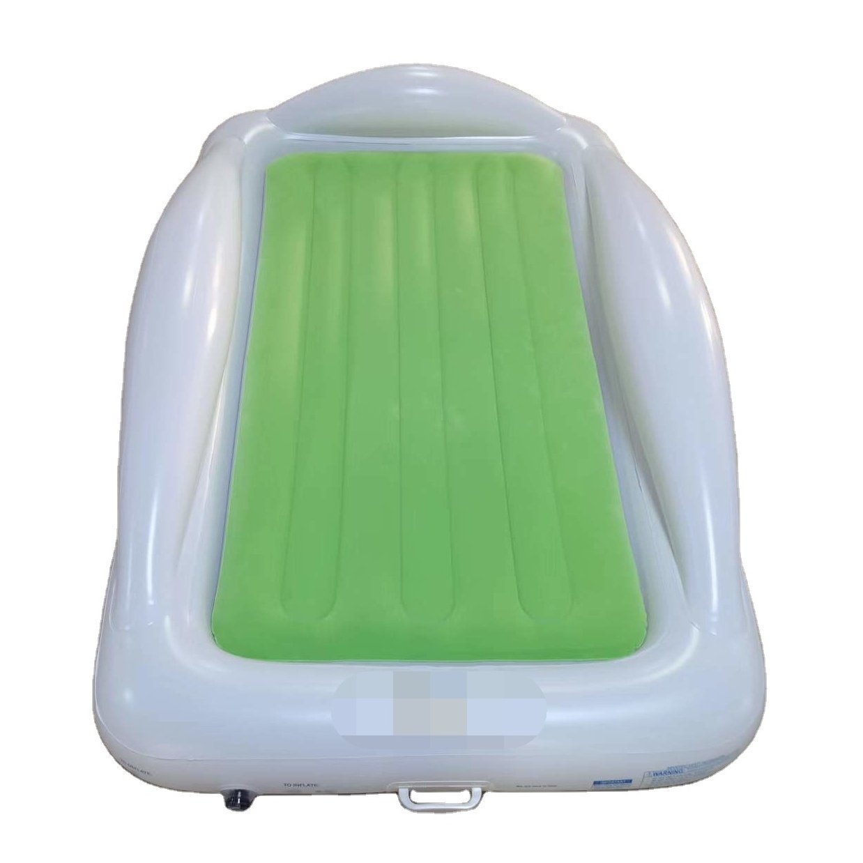 Soft flocking surface inflatable children nap mattress non-slip toddler kids inflatable travel bed with pump, carrying bag