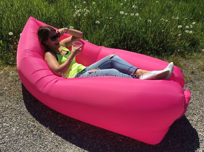 Wholesale 190T/210T Outdoor Sun Couch, Inflatable Lounger Camping Lazy Bag Air Mattress Sofa For Beach Sleeping Bag