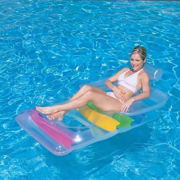 New Design inflatable lounger floats with back rest, inflatable pool floating Raft for adult water leisure summer fun