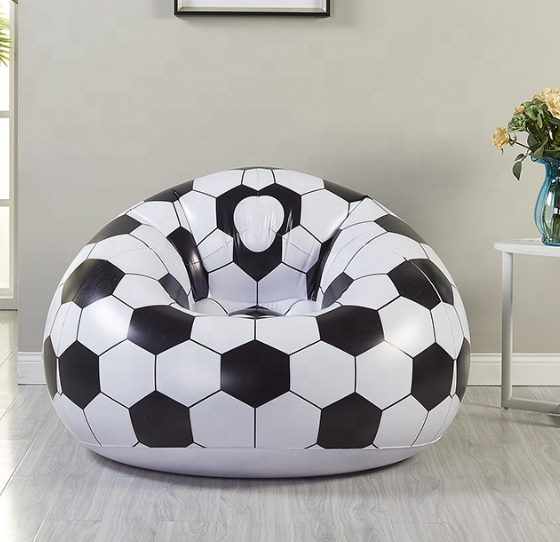 Wholesale Comfortable Children adult Inflation football shaped air sofa chair inflatable soccer ball sofa